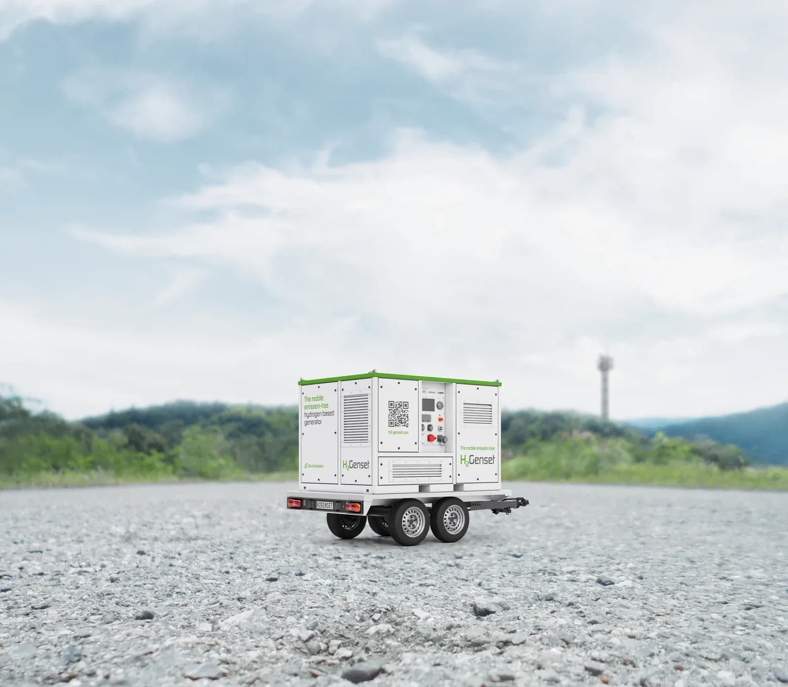 H₂Genset waterstof-generator - achterzijde op trailer