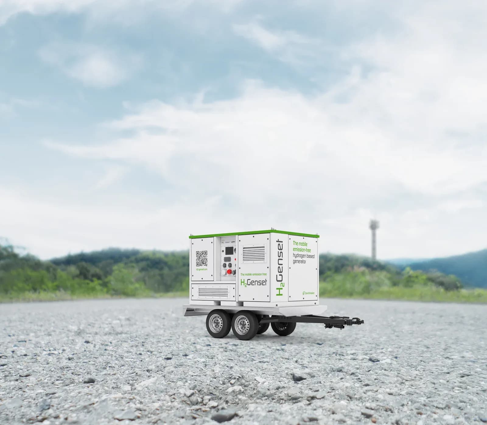 H₂Genset waterstof-generator op trailer, inzetbaar op locatie